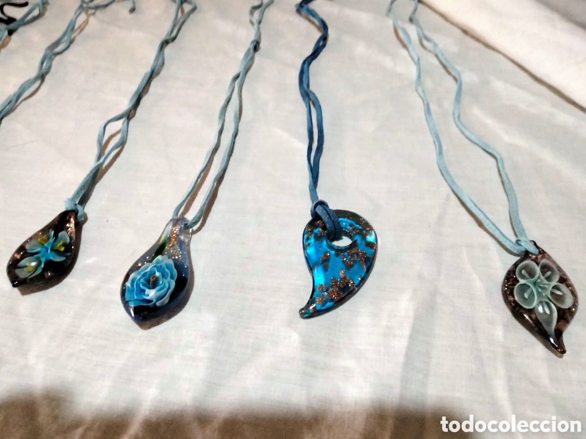 Joyeria: Lote de 8 colgantes cristal de murano - Foto 3