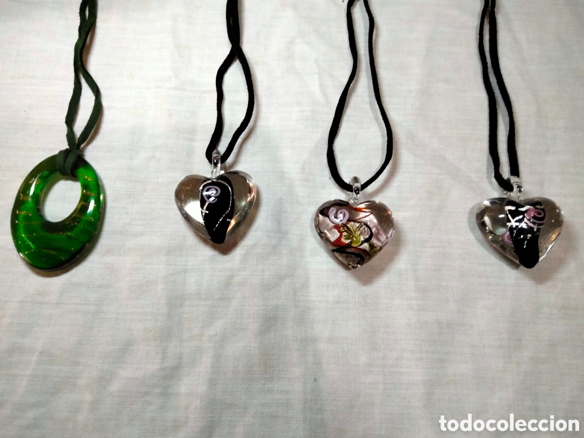 Joyeria: Lote de 9 colgantes de cristal murano - Foto 2
