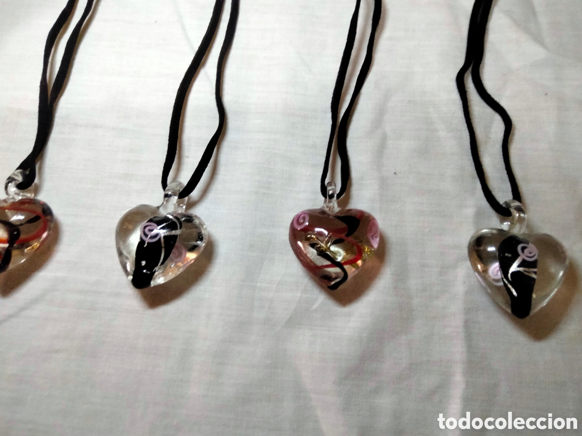 Joyeria: Lote de 9 colgantes de cristal murano - Foto 3