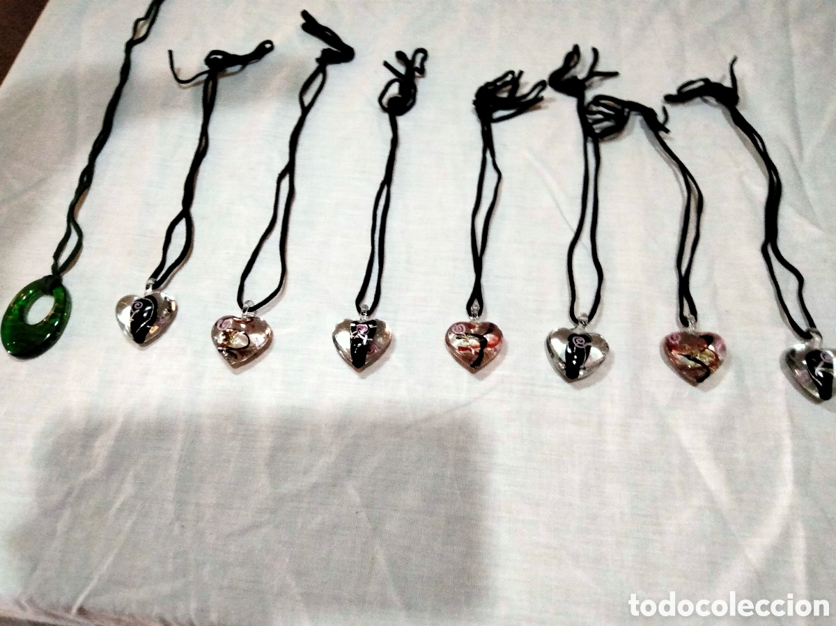 Joyeria: Lote de 9 colgantes de cristal murano - Foto 1
