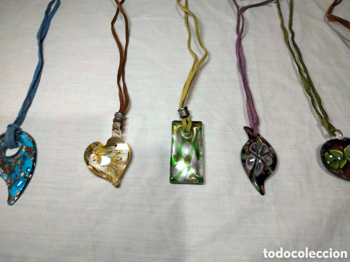 Joyeria: Lote de 9 colgantes cristal de Murano - Foto 2