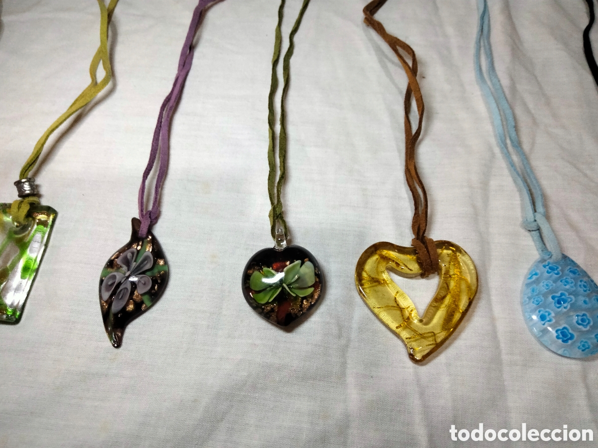 Joyeria: Lote de 9 colgantes cristal de Murano - Foto 3