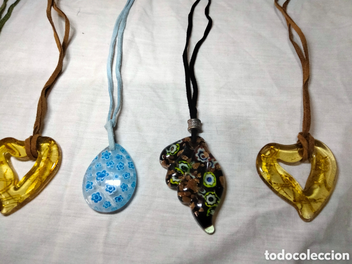 Joyeria: Lote de 9 colgantes cristal de Murano - Foto 4