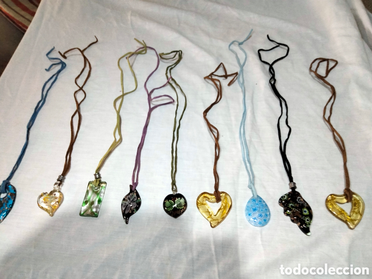 Joyeria: Lote de 9 colgantes cristal de Murano - Foto 1