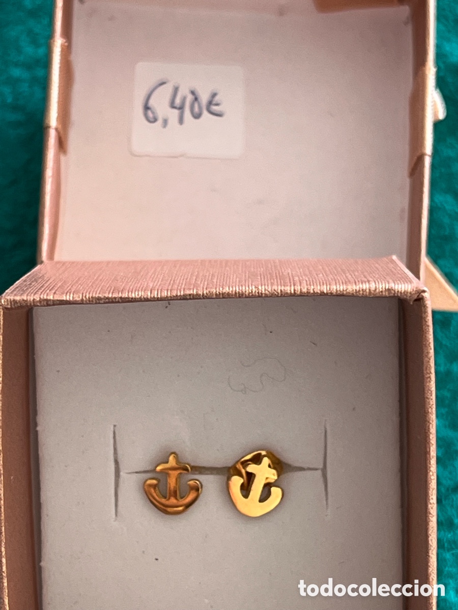 Joyeria: Pendientes peque&ntilde;os chapados &ldquo;Ancla&rdquo; - Foto 2