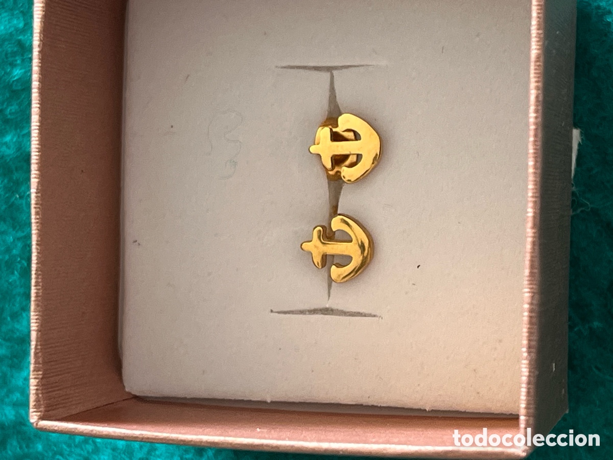 Joyeria: Pendientes peque&ntilde;os chapados &ldquo;Ancla&rdquo; - Foto 1