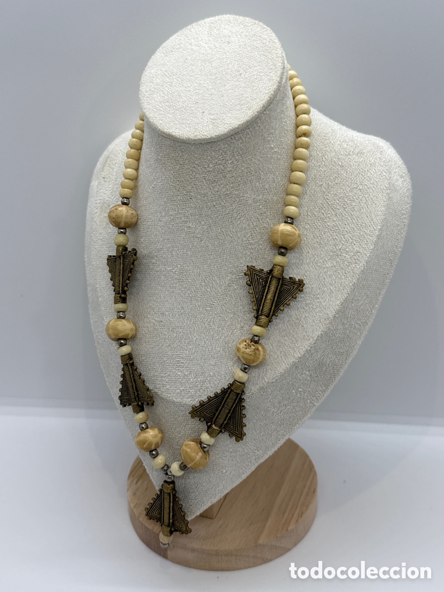 Joyeria: Collar antiguo de hueso o marfil - Foto 2