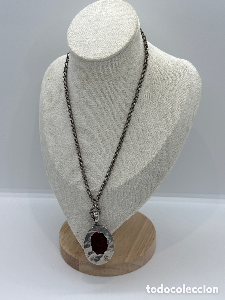 Joyeria: Cadena de plata con un colgante de Ambar - Foto 3