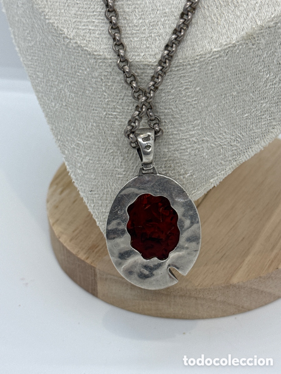 Joyeria: Cadena de plata con un colgante de Ambar - Foto 4