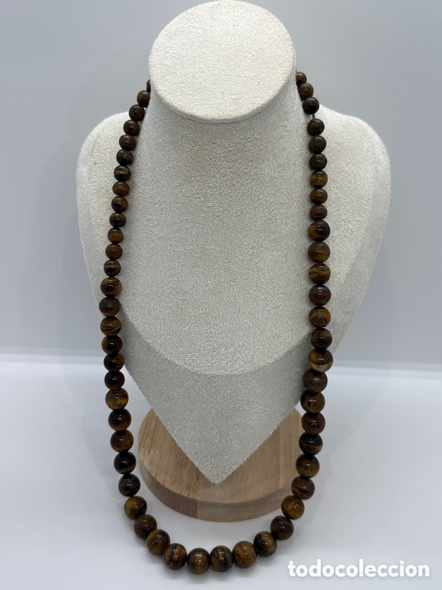 Joyeria: Collar de ojo del tigre cierre de plata - Foto 1