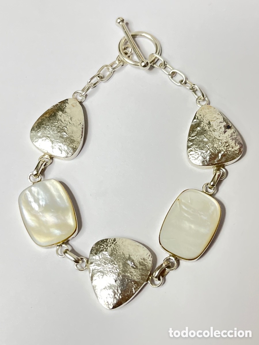 Joyeria: Pulsera de plata y n&aacute;car Pul385 - Foto 1