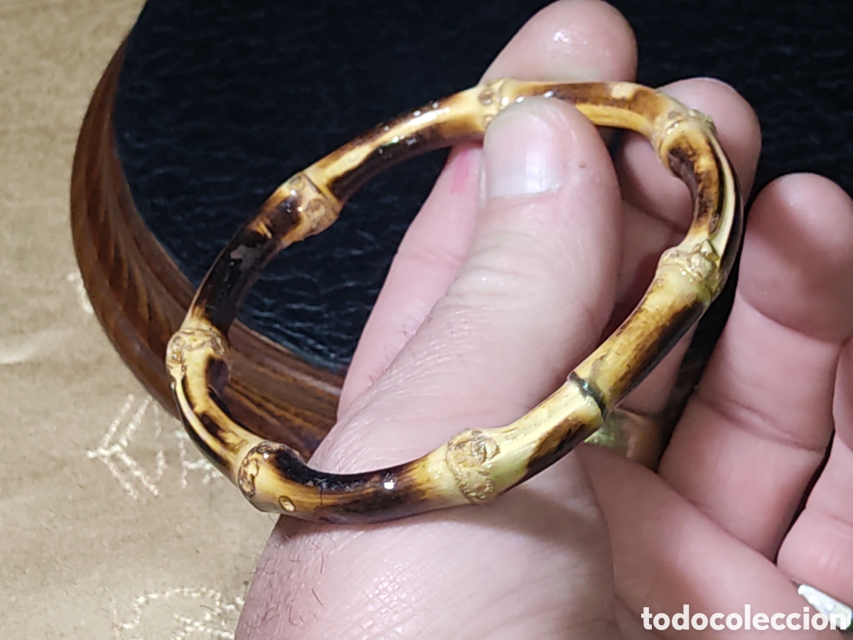 Joyeria: Pulsera de ca&ntilde;a de bamb&uacute;.Vintage. - Foto 7