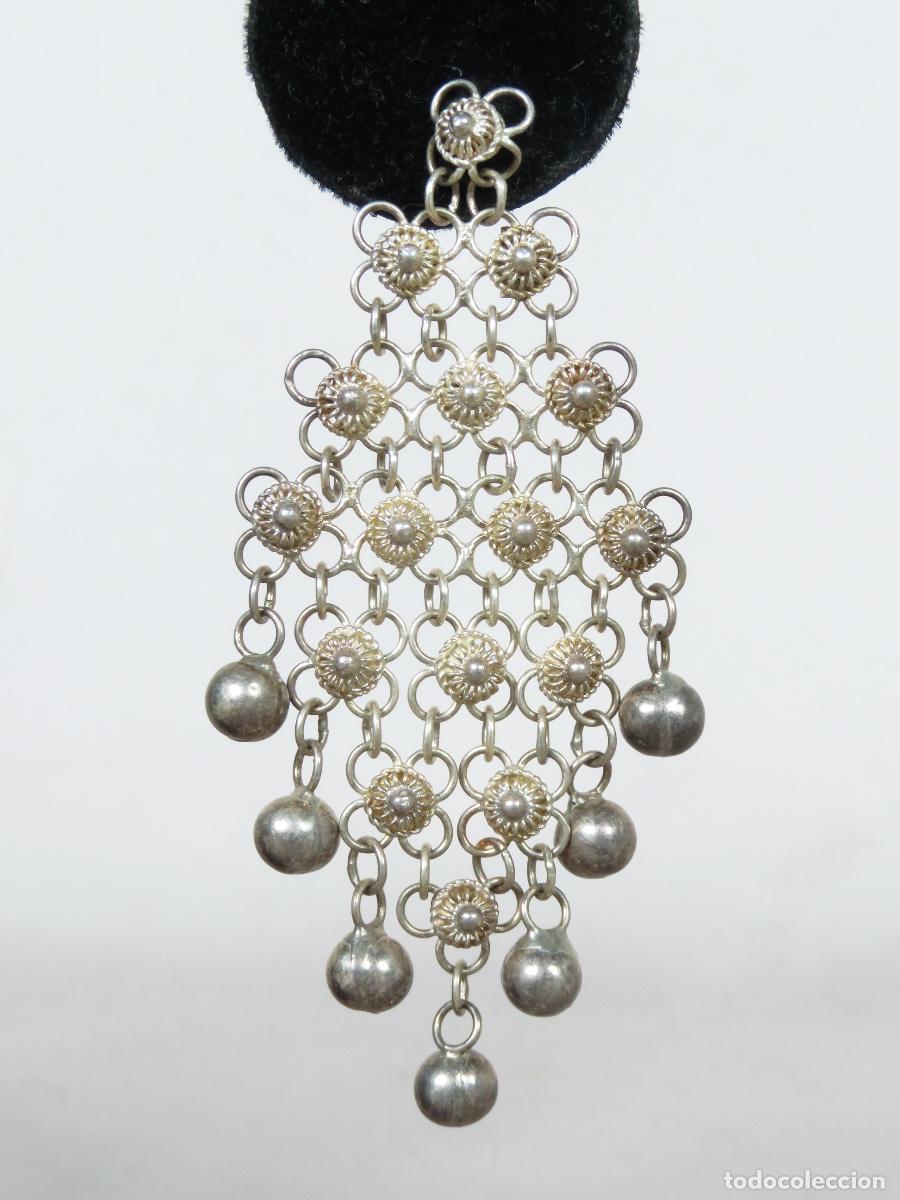 Joyeria: Conjunto collar pendientes plata de ley malla flores - Foto 9