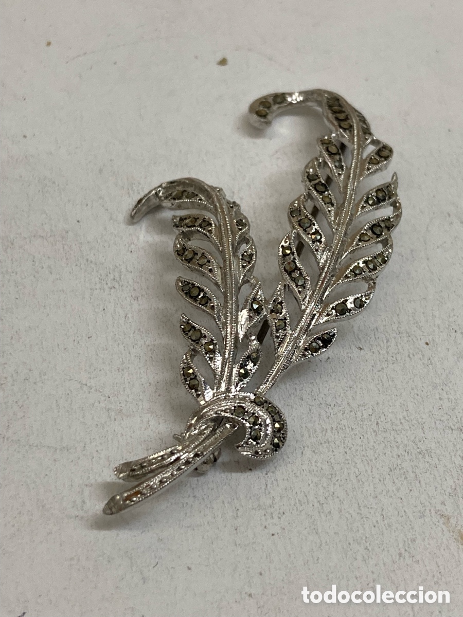 Joyeria: Broche de plata rodiada y marquesitas /B227 - Foto 1