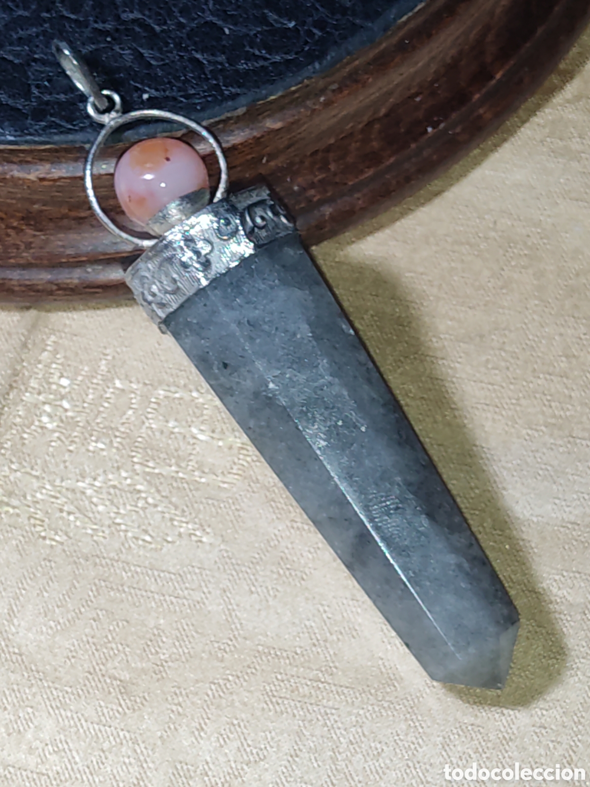Joyeria: Hermoso colgante p&eacute;ndulo de cuarzo gris. - Foto 2
