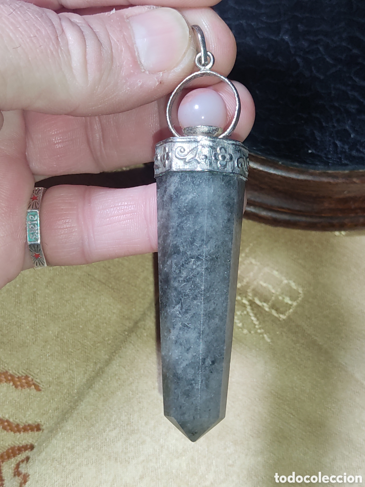 Joyeria: Hermoso colgante p&eacute;ndulo de cuarzo gris. - Foto 6