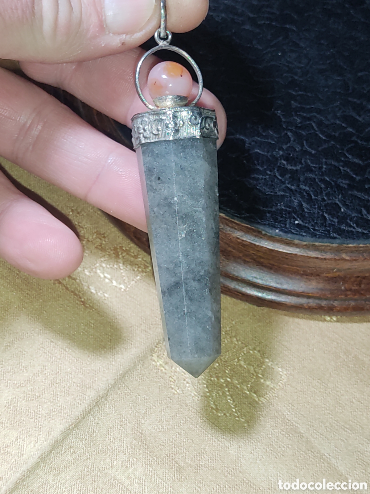 Joyeria: Hermoso colgante p&eacute;ndulo de cuarzo gris. - Foto 1