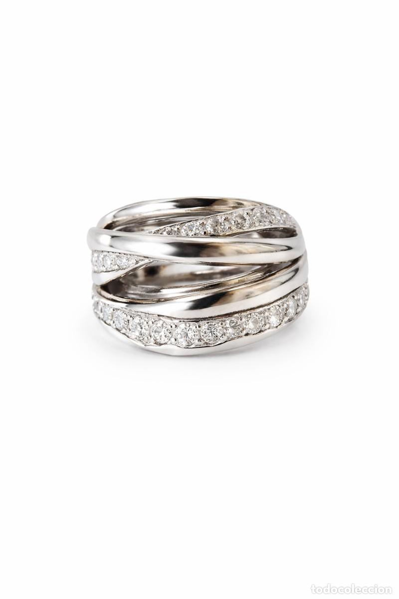Joyeria: Anillo Multibanda en Acero con Piedras Brillantes - Foto 1