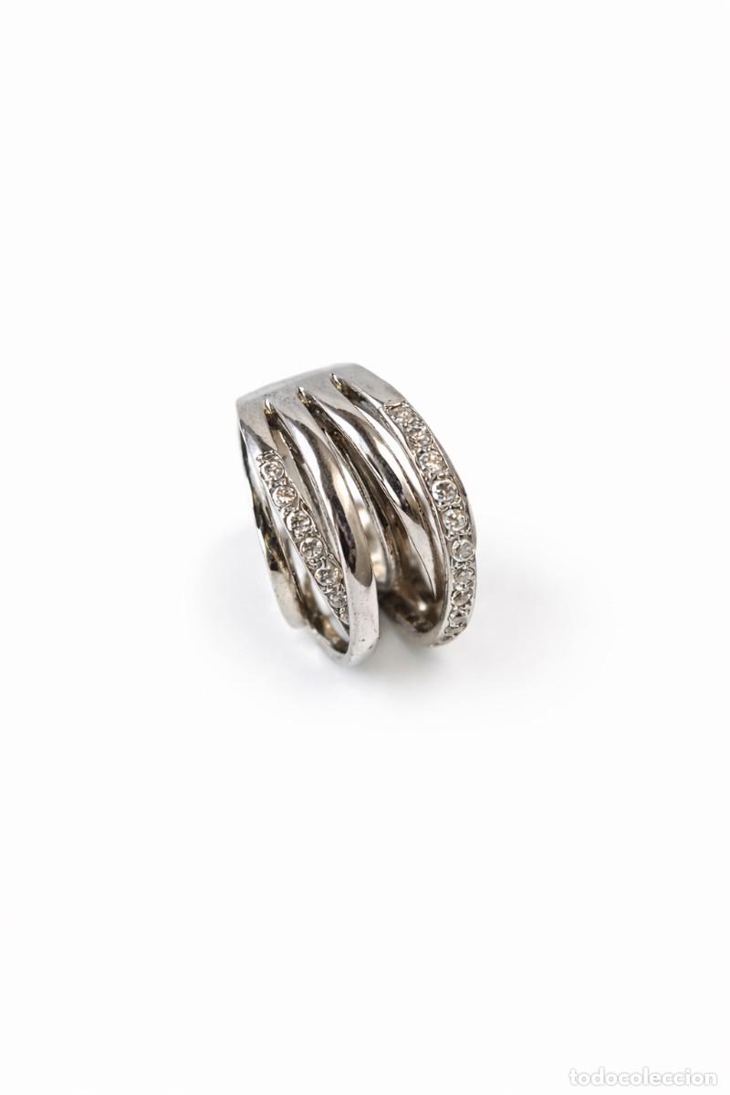 Joyeria: Anillo Multibanda en Acero con Piedras Brillantes - Foto 2
