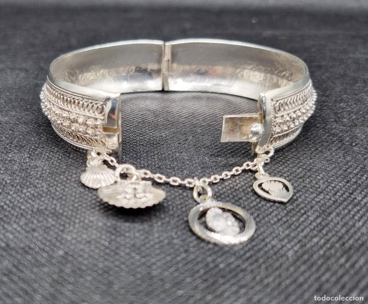 Joyeria: Pulsera r&iacute;gida con abalorios de plata - Foto 4