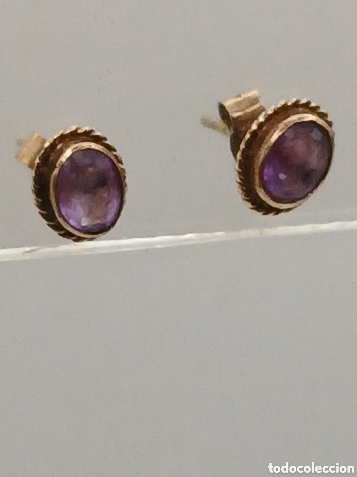 Joyeria: Pendientes oro 14quilates y zafiro morado - Foto 3