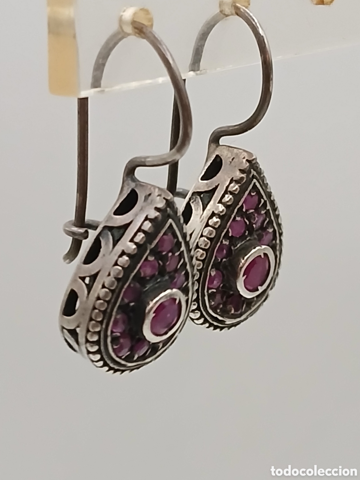 Joyeria: Pendientes plata 925mls y rub&iacute; - Foto 2