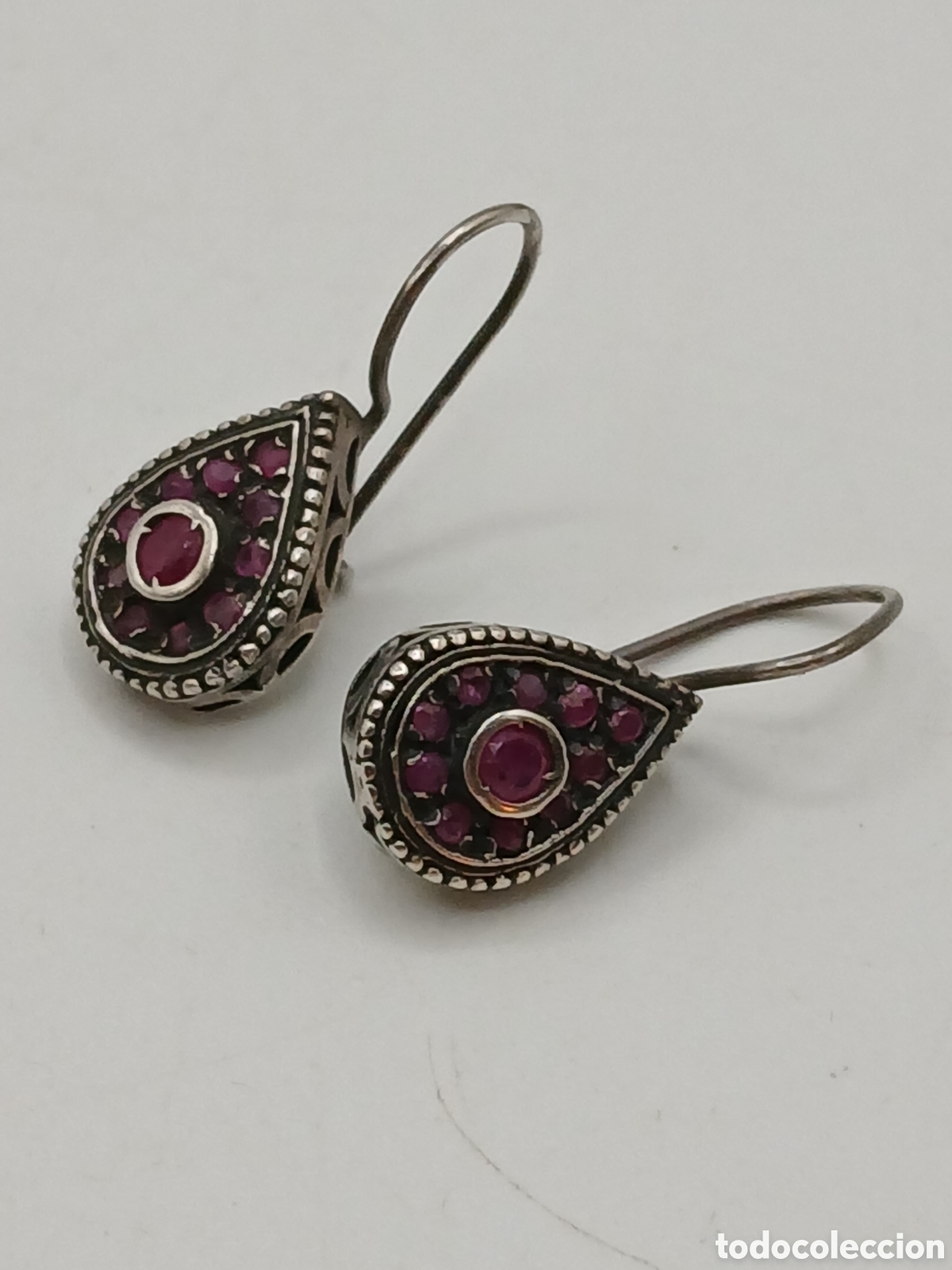Joyeria: Pendientes plata 925mls y rub&iacute; - Foto 4