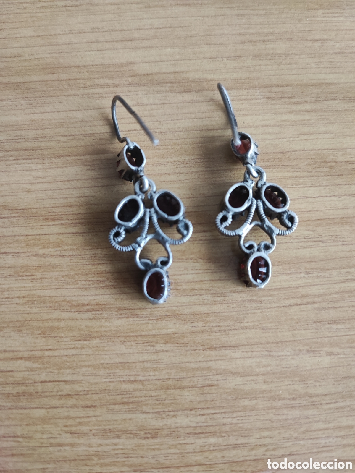 Joyeria: Pendientes de plata y granates. - Foto 4