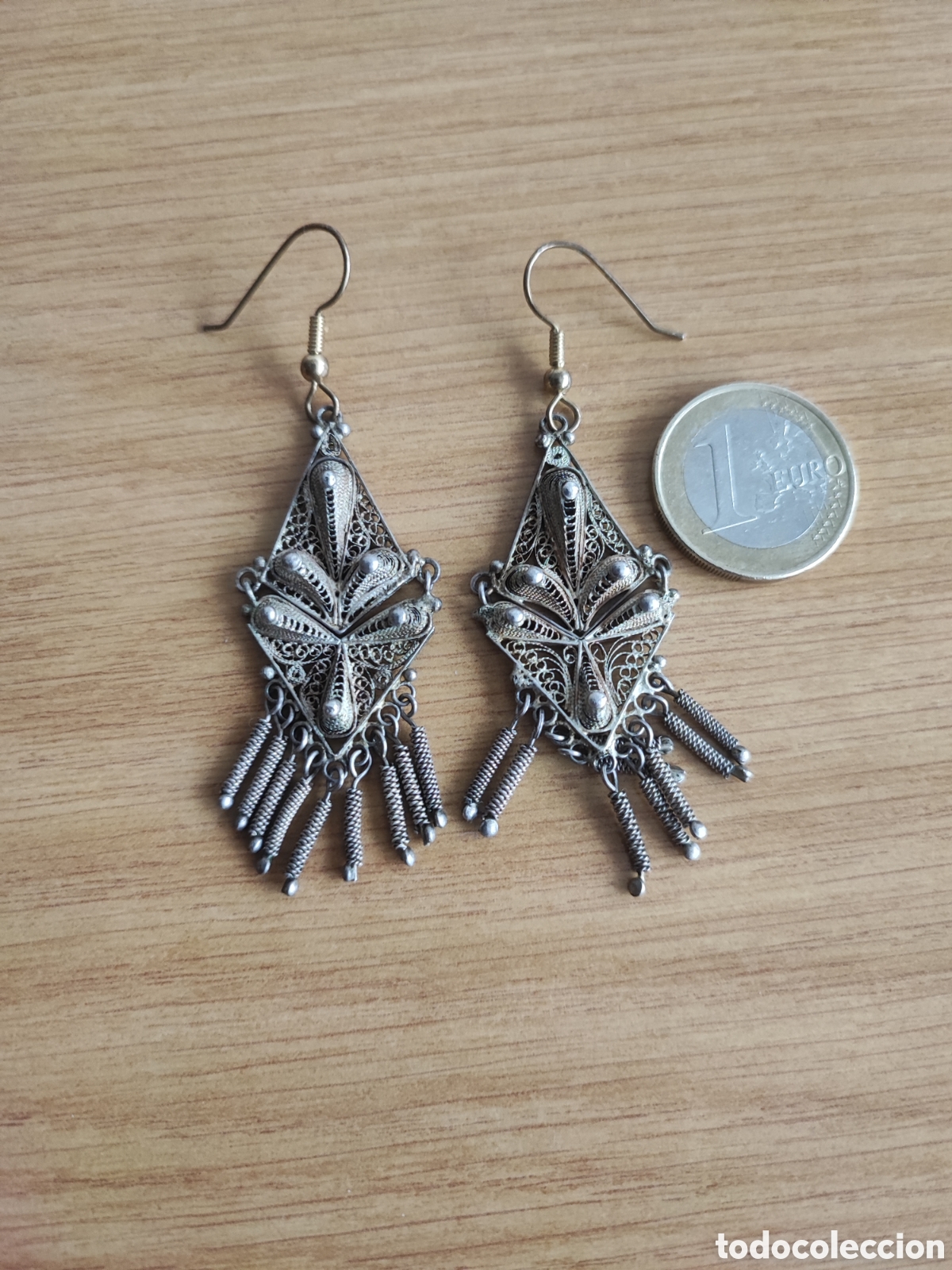 Joyeria: Antiguos pendientes de filigrana. - Foto 2