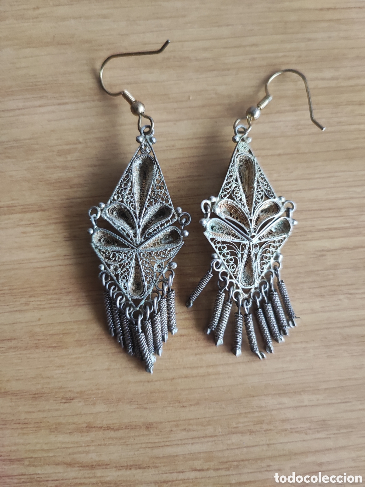 Joyeria: Antiguos pendientes de filigrana. - Foto 3