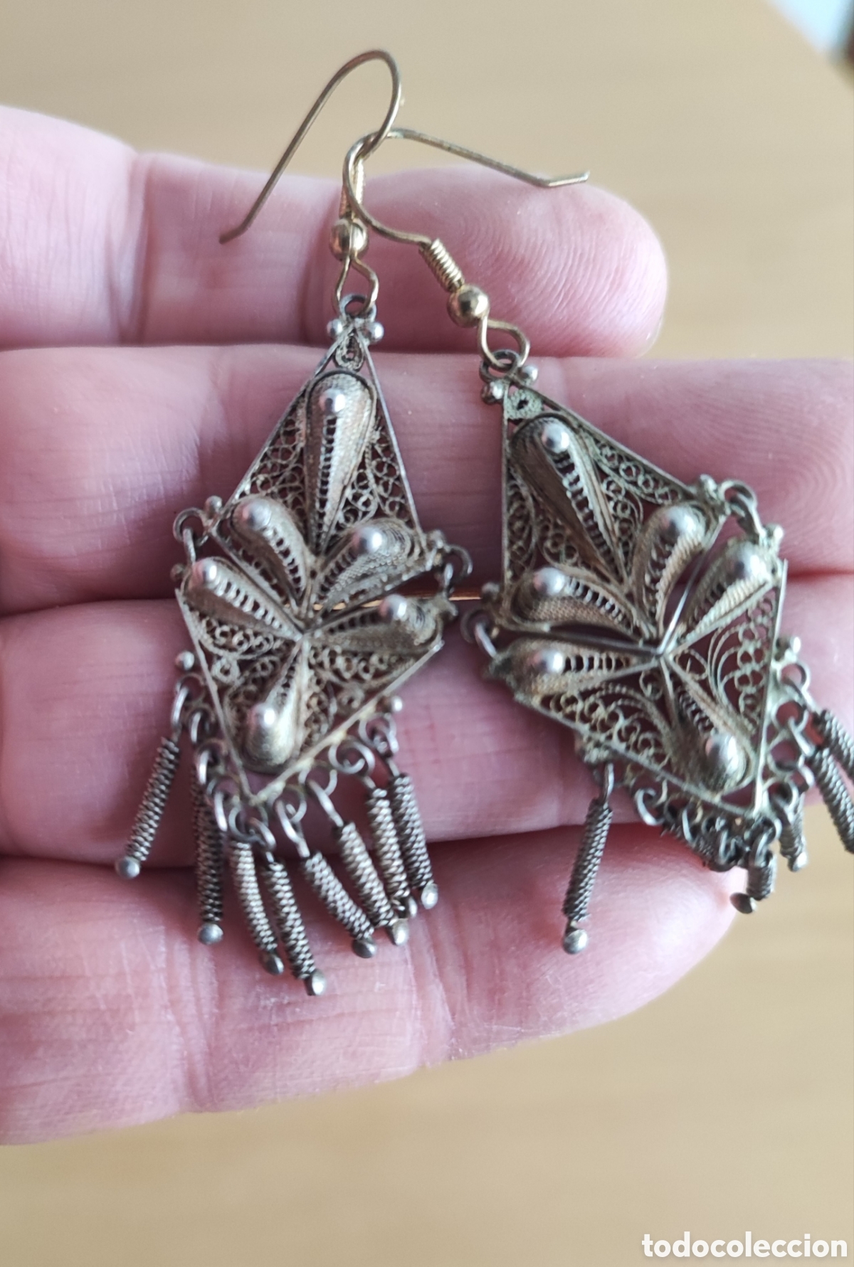 Joyeria: Antiguos pendientes de filigrana. - Foto 4