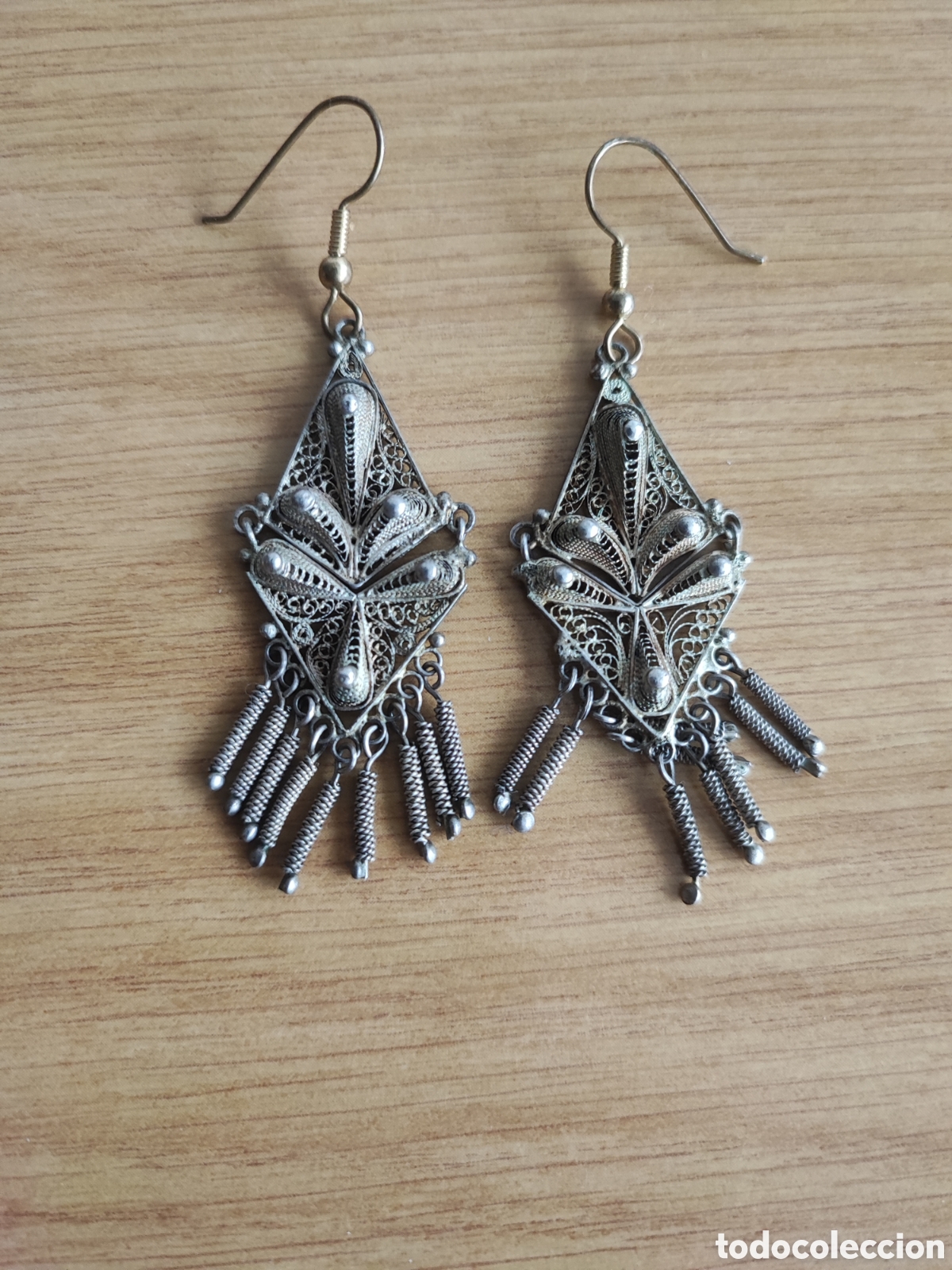 Joyeria: Antiguos pendientes de filigrana. - Foto 1