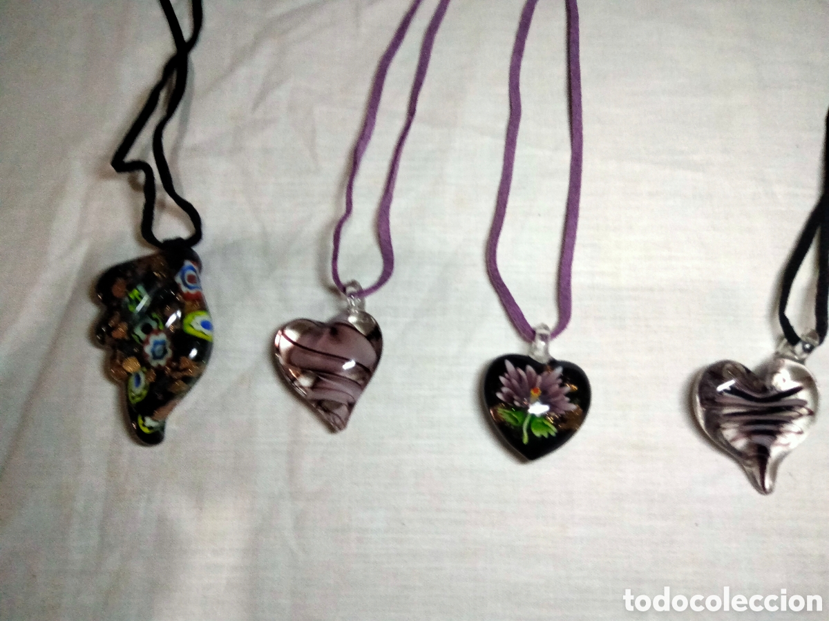 Joyeria: Lote de 8 colgantes cristal de murano - Foto 2