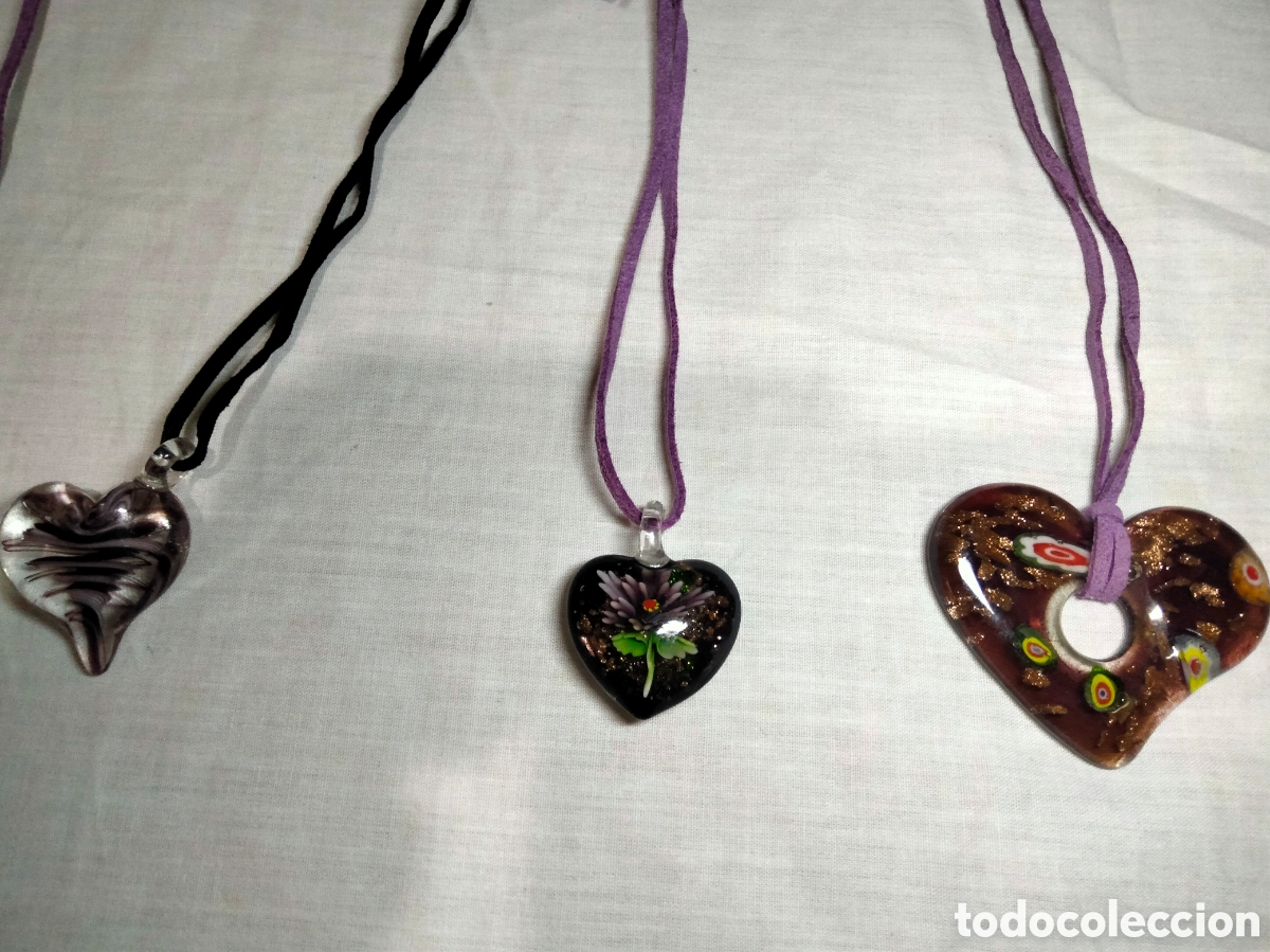 Joyeria: Lote de 8 colgantes cristal de murano - Foto 3