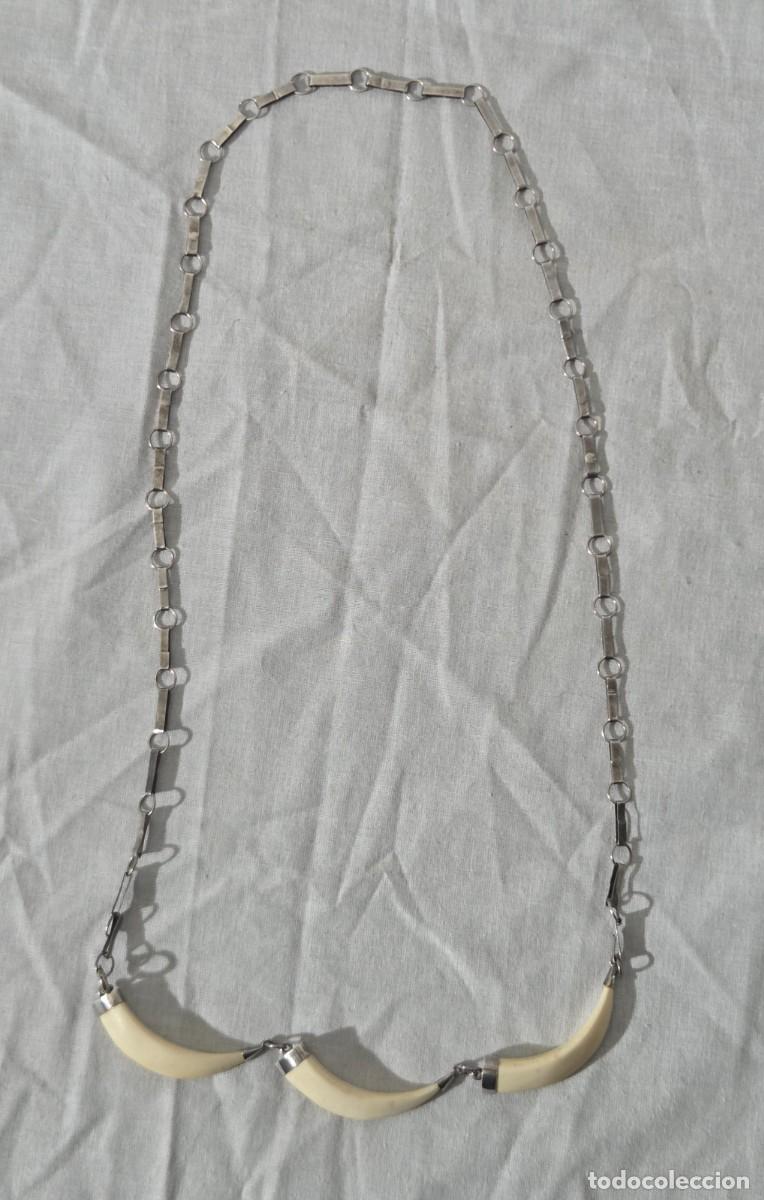 Joyeria: Antiguo Collar de hueso y plata - Foto 3