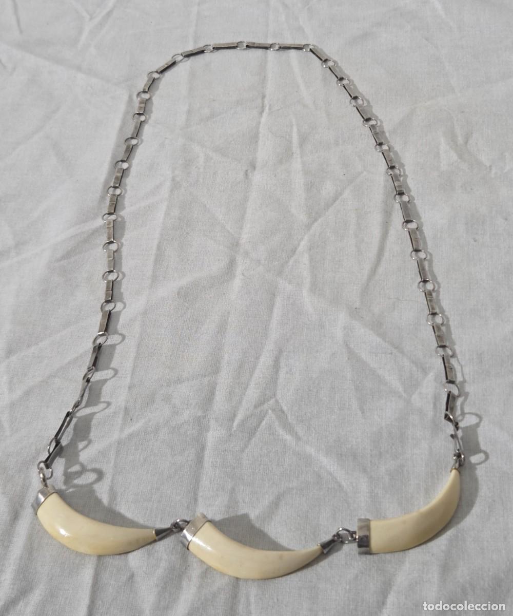 Joyeria: Antiguo Collar de hueso y plata - Foto 4