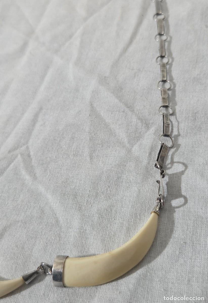 Joyeria: Antiguo Collar de hueso y plata - Foto 5