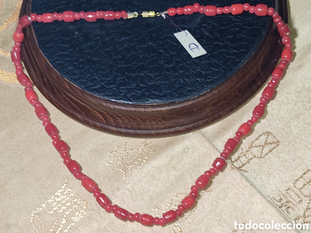Joyeria: Collar de cristal de Murano rojo.Vintage. *D* - Foto 2