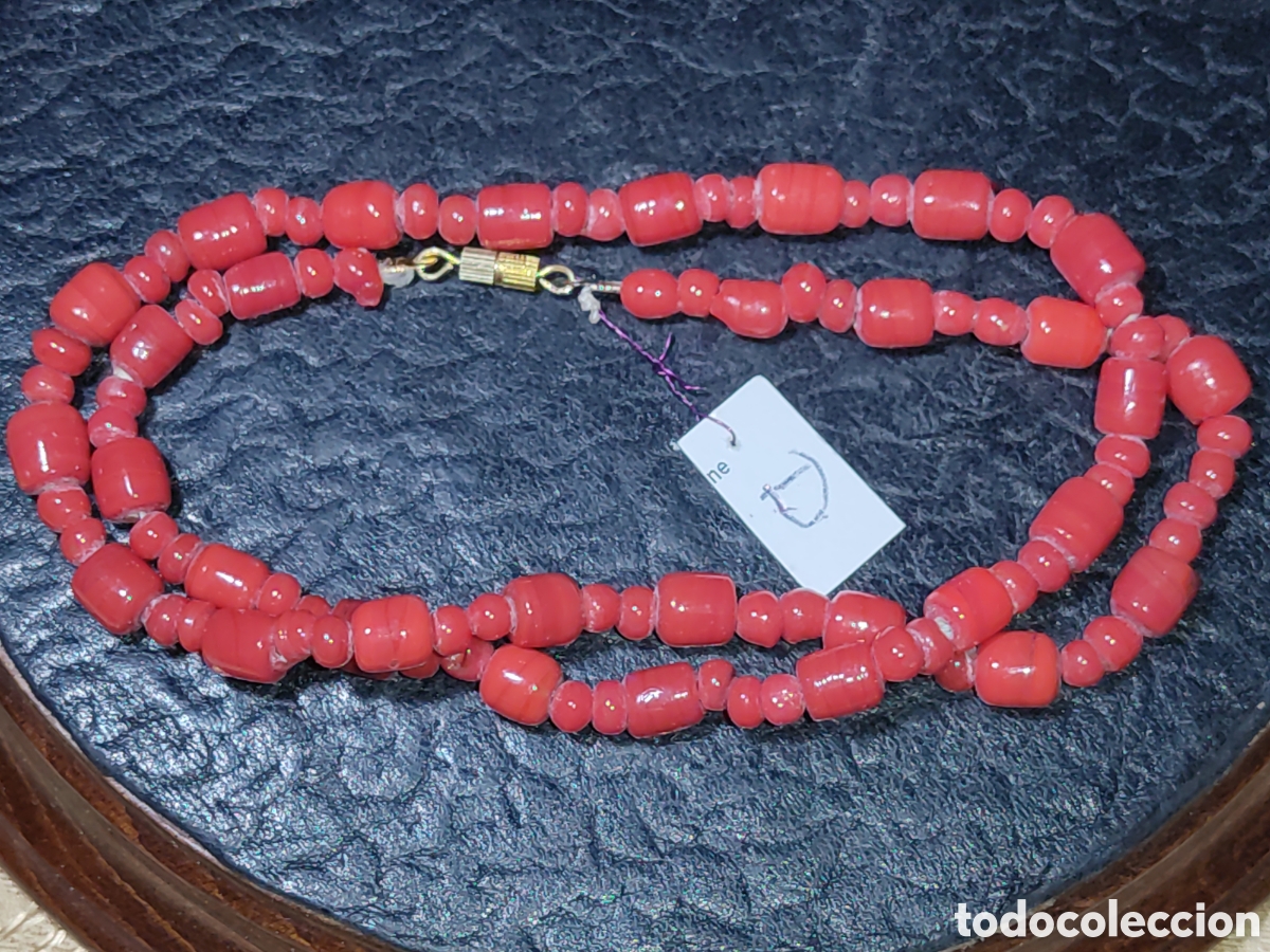 Joyeria: Collar de cristal de Murano rojo.Vintage. *D* - Foto 3