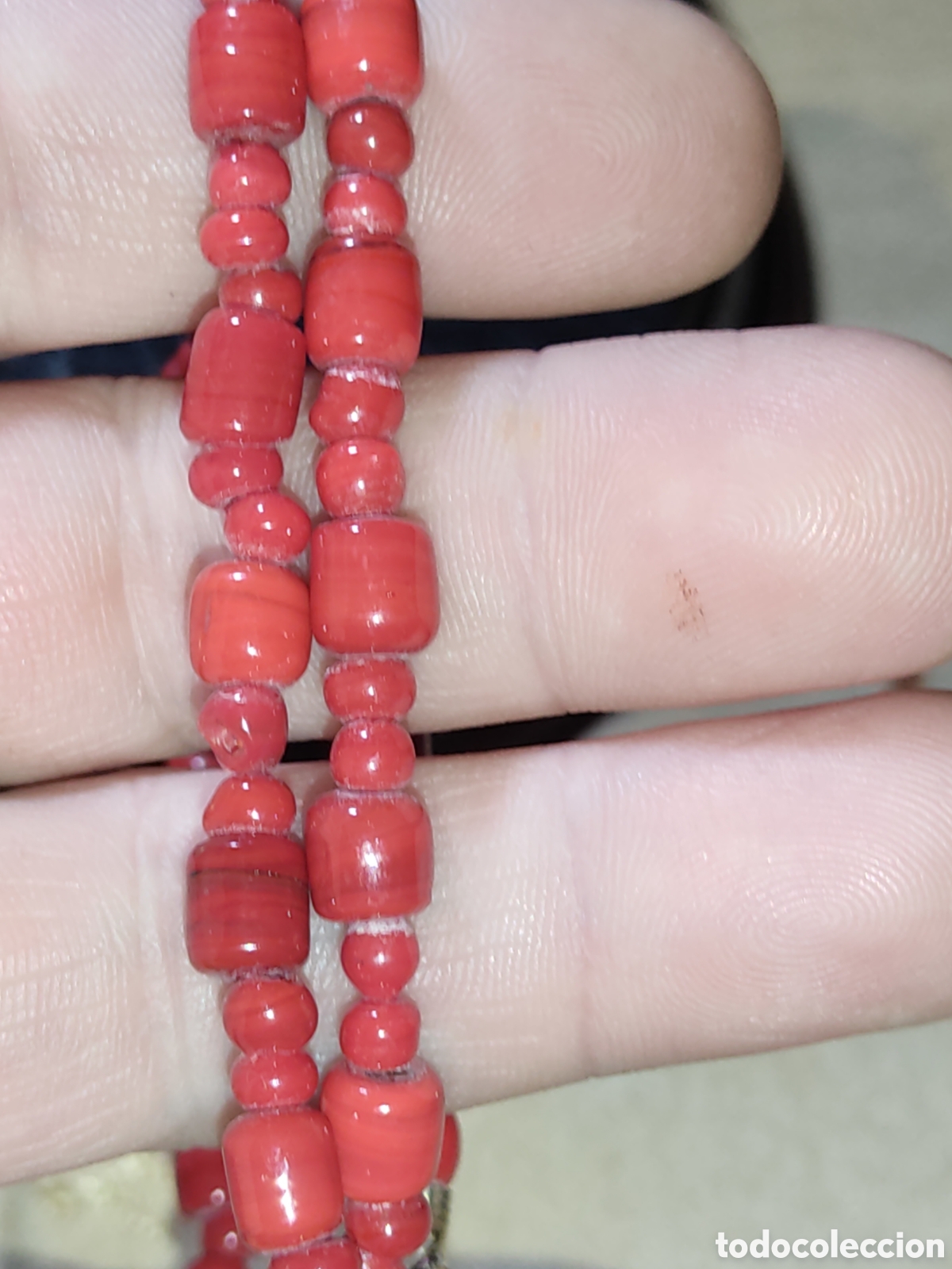 Joyeria: Collar de cristal de Murano rojo.Vintage. *D* - Foto 5