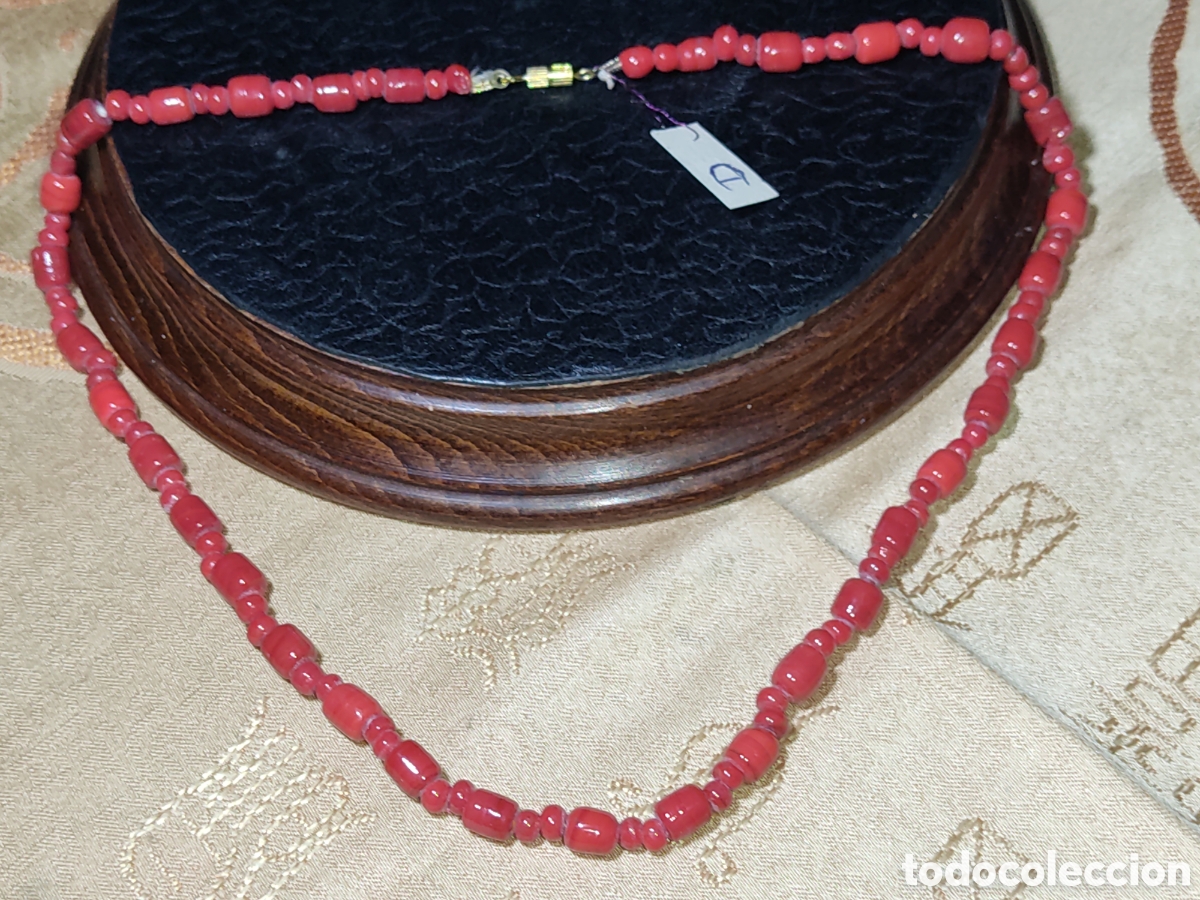 Joyeria: Collar de cristal de Murano rojo.Vintage. *D* - Foto 1