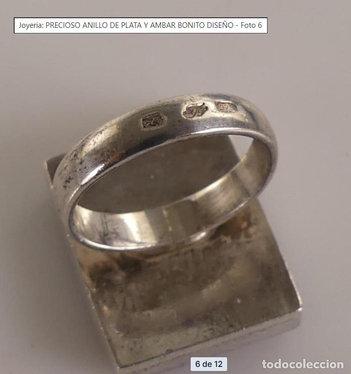 Joyeria: Imponente Anillo/ Plata de Ley 925 con Ambar B&aacute;ltico/ Contrastado. - Foto 3