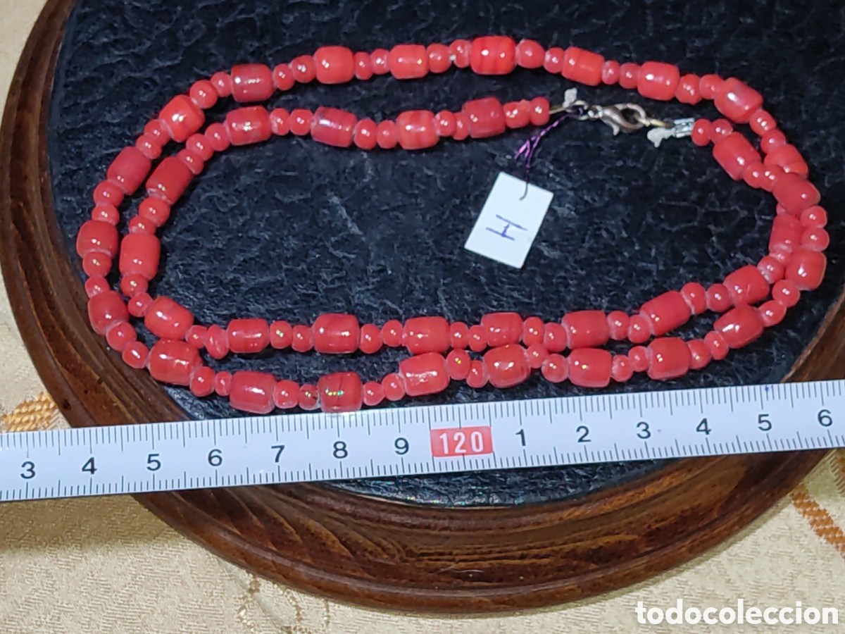Joyeria: Collar de cristal de Murano rojo.Vintage. *H* - Foto 4