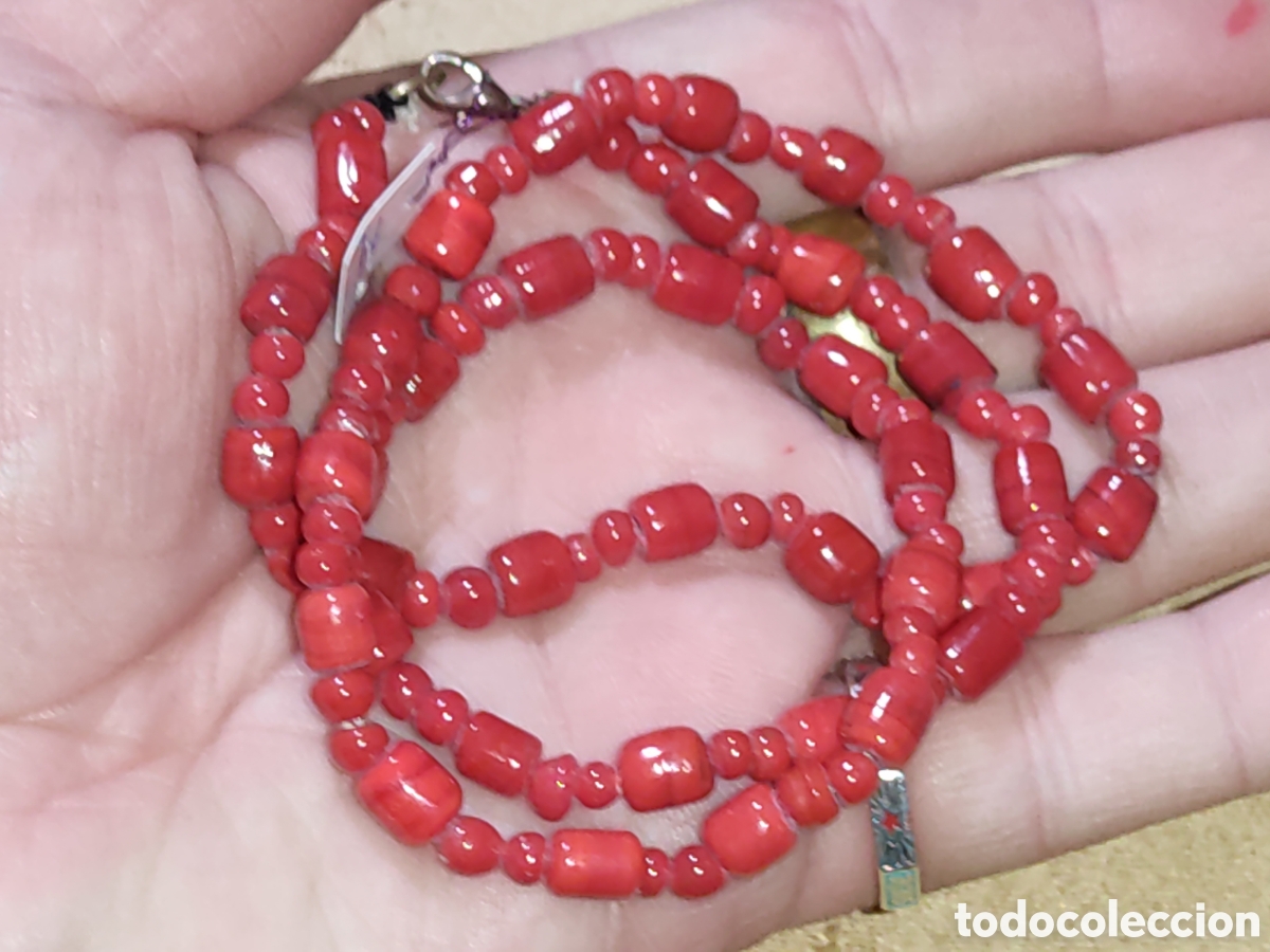 Joyeria: Collar de cristal de Murano rojo.Vintage. *H* - Foto 5