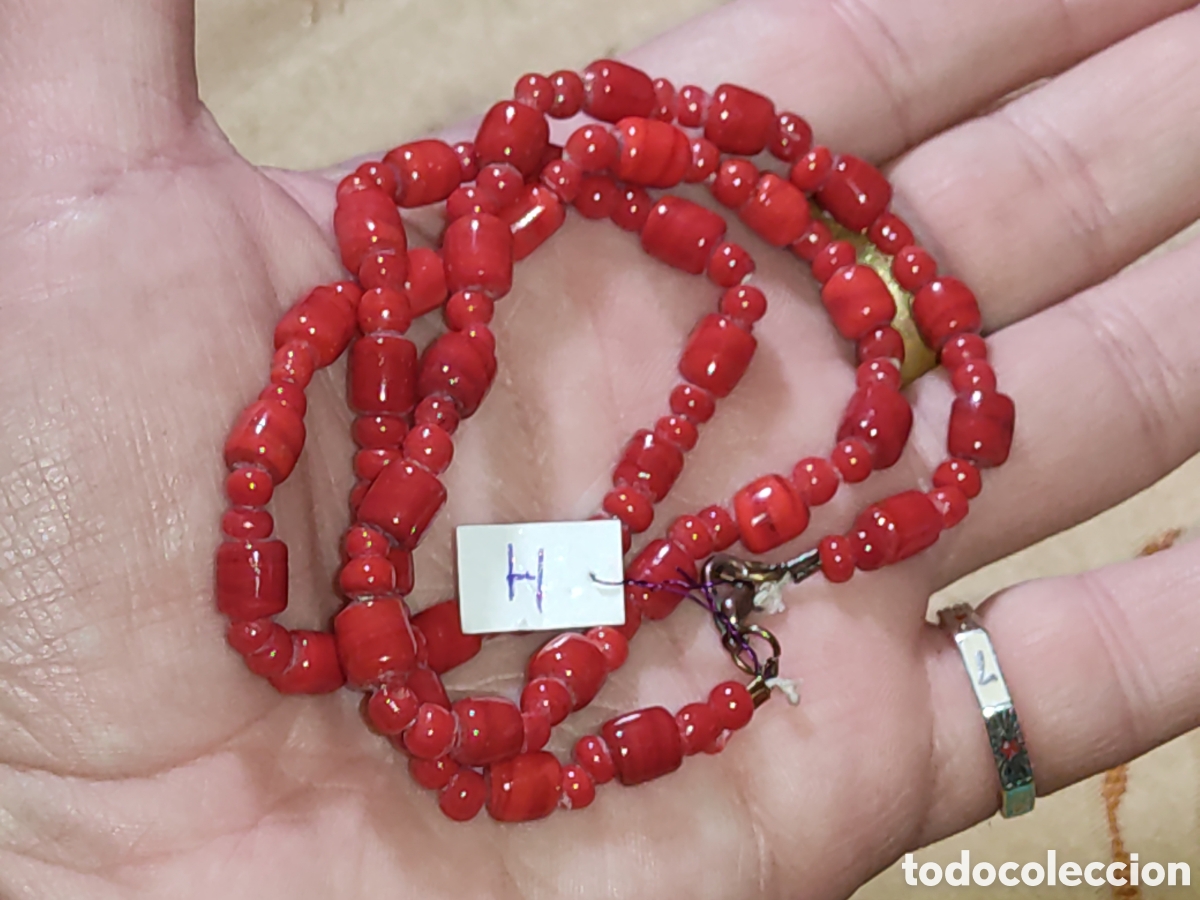Joyeria: Collar de cristal de Murano rojo.Vintage. *H* - Foto 6