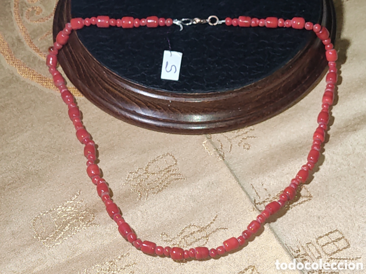 Joyeria: Collar de cristal de Murano rojo.Vintage. *S* - Foto 2