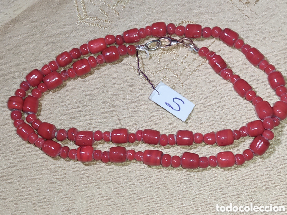 Joyeria: Collar de cristal de Murano rojo.Vintage. *S* - Foto 4