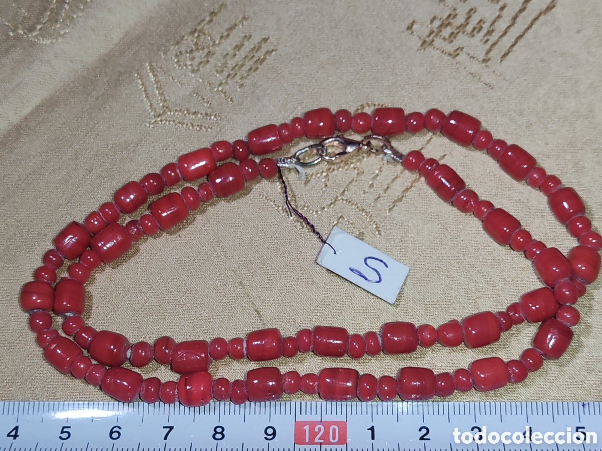 Joyeria: Collar de cristal de Murano rojo.Vintage. *S* - Foto 5