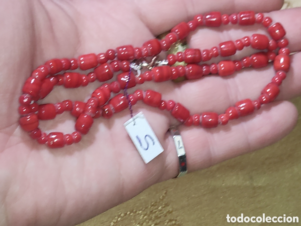 Joyeria: Collar de cristal de Murano rojo.Vintage. *S* - Foto 6