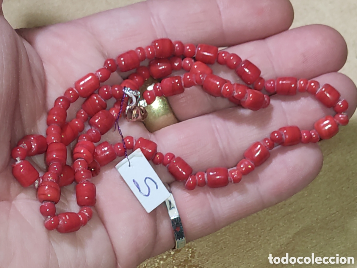 Joyeria: Collar de cristal de Murano rojo.Vintage. *S* - Foto 7